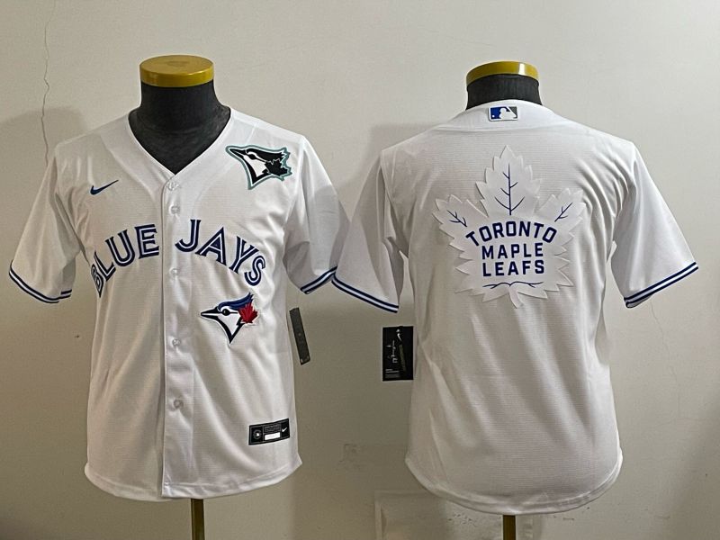Youth 2025 Toronto Blue Jays Blank White Game Nike MLB Jersey style 02->youth mlb jersey->Youth Jersey